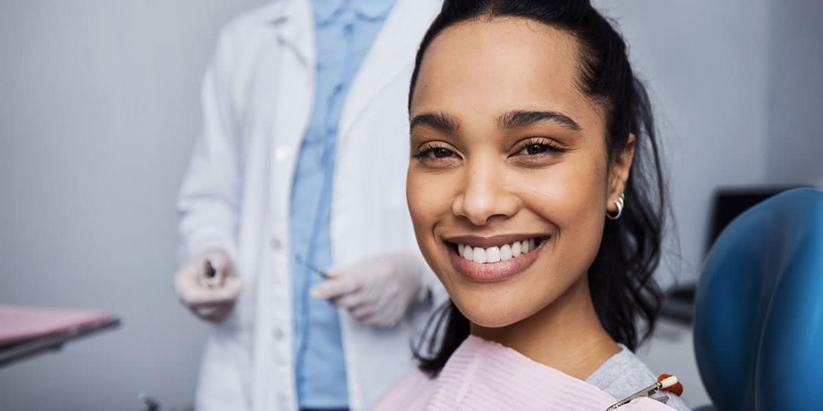 person in dental chair